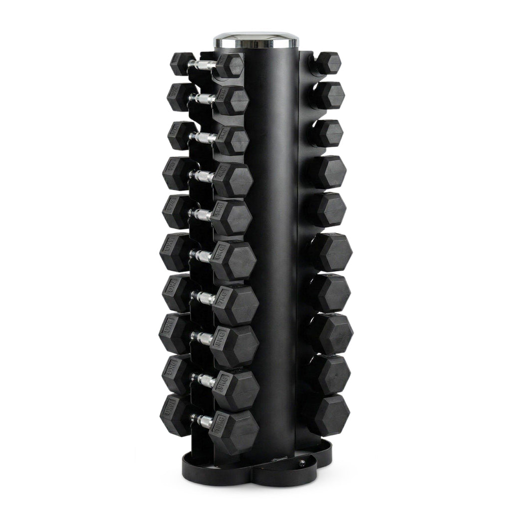 Hexagon Dumbbells | set 1-10kg + storage toren To The Max - Gym Equipment