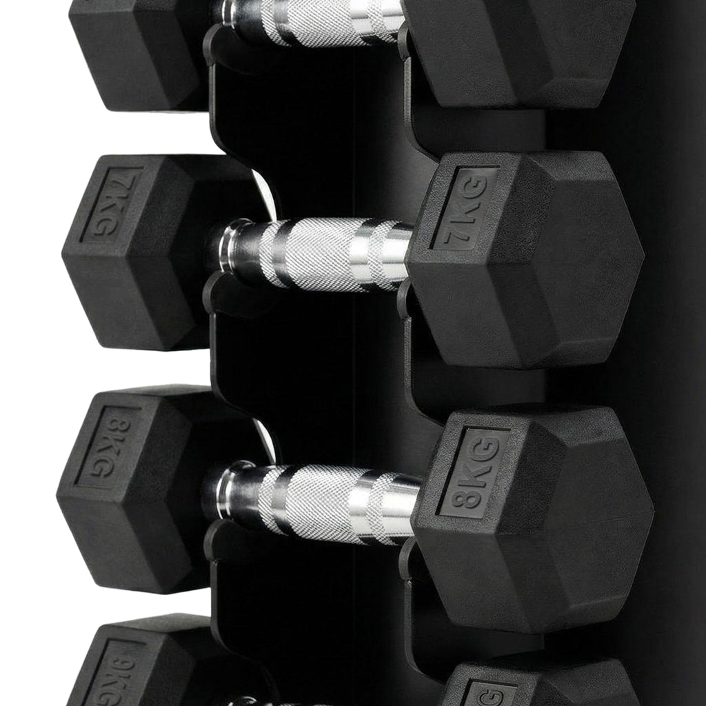 Hexagon Dumbbells | set 1-10kg + storage toren To The Max - Gym Equipment