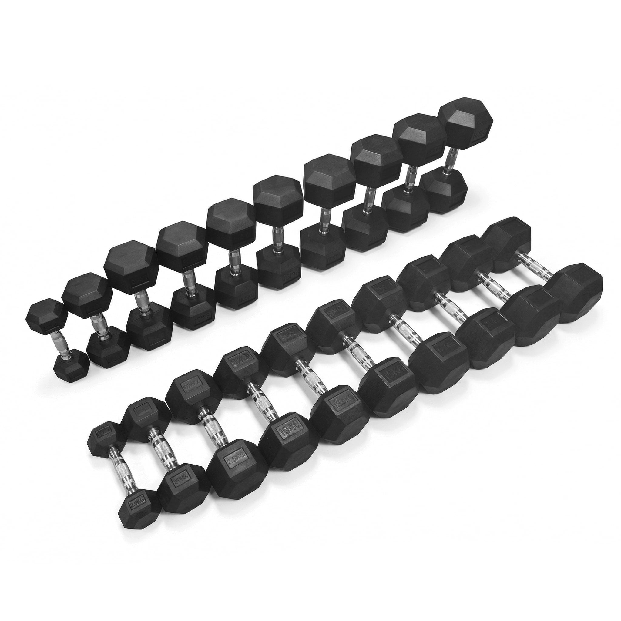 Hexagon Dumbbells | Set 2,5 tot 25 kg To The Max - Gym Equipment
